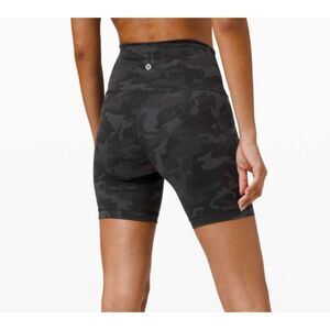 Women Lululemon Wunder Train High-Rise Short 6" Incognito Camo Multi Grey Size 4
